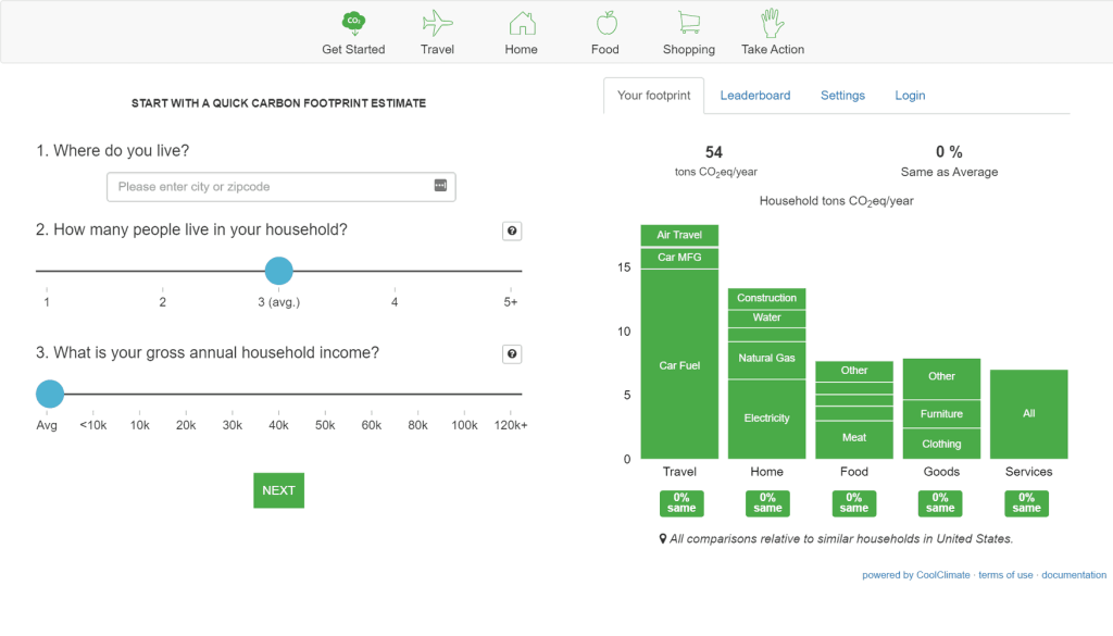 CoolClimate Calculator