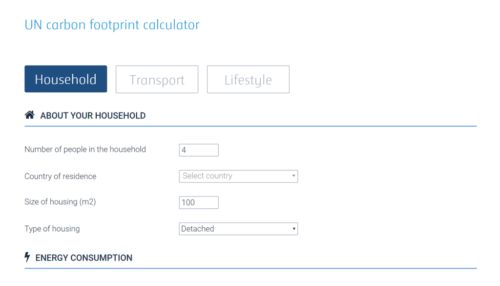 UN Carbon Footprint Calculator